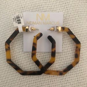 Horn/Bone tortoise hoop earrings from Neimans